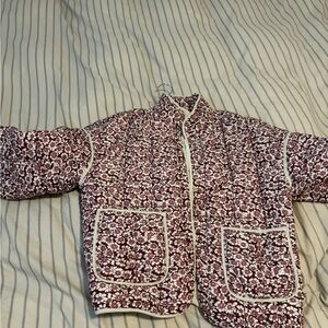 Floral Quilted Jacket with Pockets